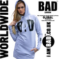 BAD Trademark Clothing Brand Global ORIGINAL OFFICIAL Born In London BAD WOMAN Long Hooded Dress.
